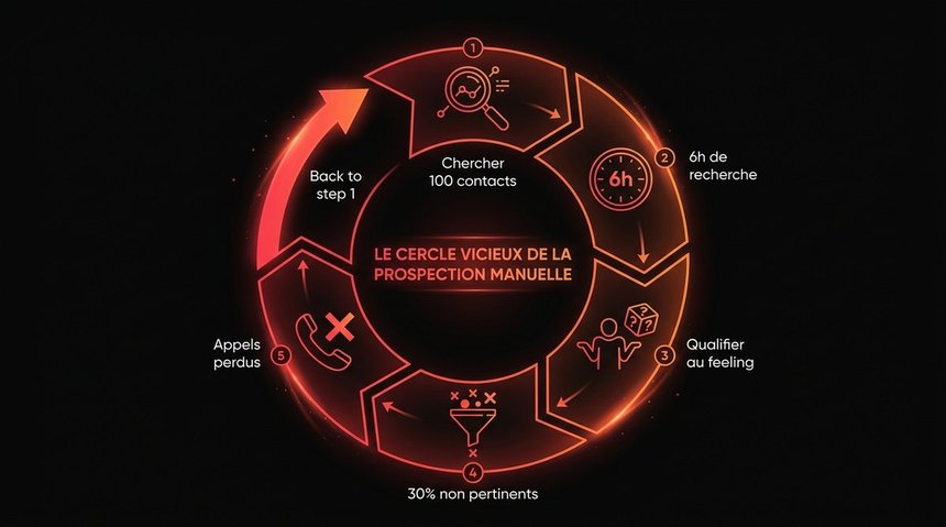 Le cercle vicieux : chercher, qualifier au feeling, appeler des mauvais contacts, recommencer
